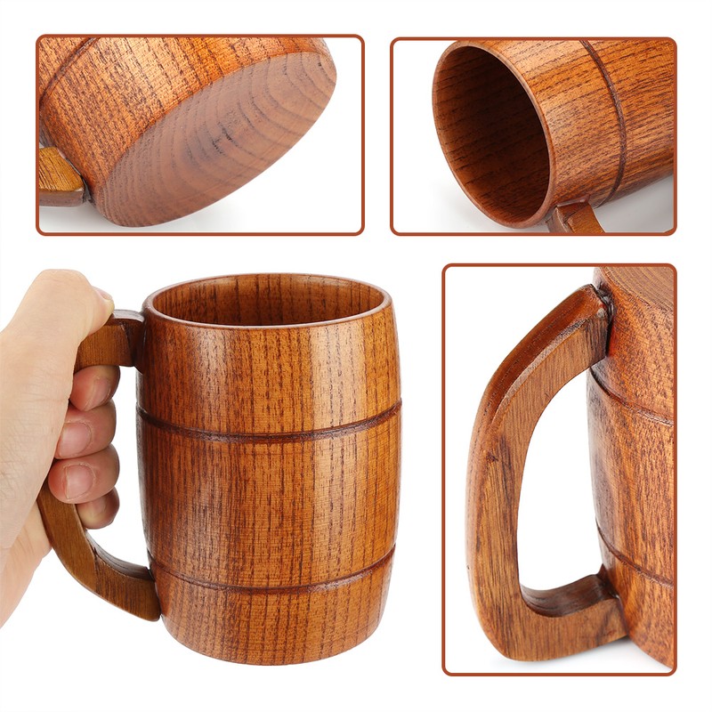 Classical Natural Solid Wood Cup Water Teacup Gift Collection Beer