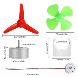 CHEVVY Set of 6 Mini Generator Motor Kit Engines Set with Motor Holder and Mini Fan Blade Mini Motor Kit 3 V - 12 V DC Motor for DIY Experiments Physics Educational