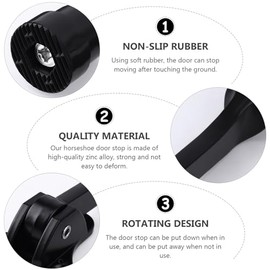 NOLITOY 2 piezas Tope de Puerta Aleación de Zinc Premium con Punta de Goma Antichoque Soporte de Pared Resistente y Duradero de Unidades para...      
