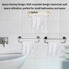 30cm Shower Caddy Wall Mount Organizer with Towel Hanger Easy