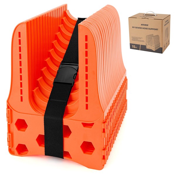 Kohree RV Sewer Hose Support 15FT, Bright Orange Heavy-Duty RV