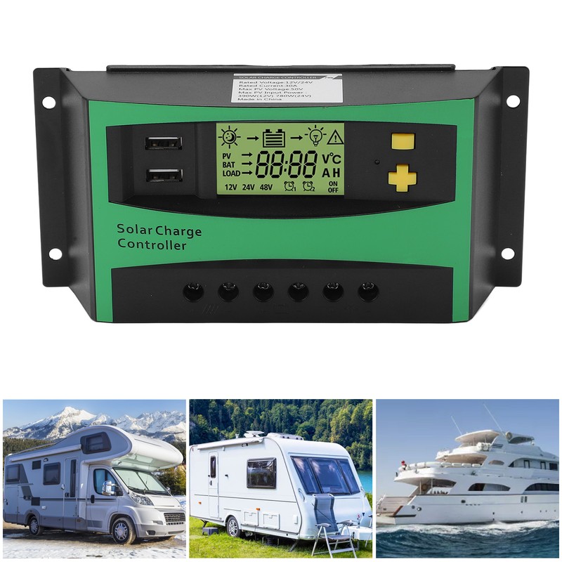 Solar Charge Controller PWM Panel Regulator 12V 24V 30A with