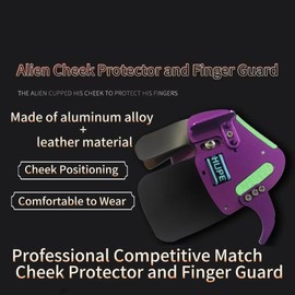 Archery Metal Finger Tab & Finger Guard Set – Purple Alloy & Leather Construction, Ergonomic Design, Adjustable for Comfort & Precision, Competitive Shooting Accessory​(Red)