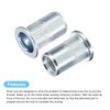 sourcing map M8 Rivet Nuts, 50pcs Zinc Plated Carbon Steel