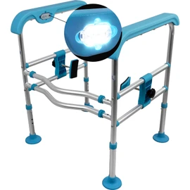 Heavy Duty Aluminum Toilet Safety Rails for Seniors,Adjustable LED Toilet Safety Frame for Elderly,Adjustable Height & Width Safety Rails Support for Most Toilets,Stand Up Assist,665lbs