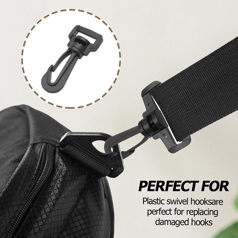 Murtenze 12PACK Plastic Swivel Snap Hook Clips, 1-1/2 Inch Rotary