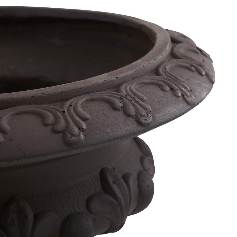 Nearly Natural 12.5in. H Iron-finish Decorative Urn (Indoor/Outdoor) Containers Gray
