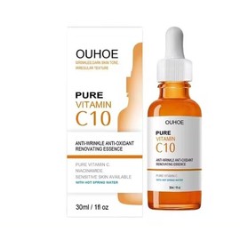 OUHOE Srum de Vitamina C10, 30ml, Antioxidante Antiarrugas, con Glicerina y Agua de Manantial, para Piel Firme y Radiante                             