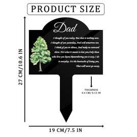 KnvsS Cemetery Decorations for Grave Metal Grave Memorial Decorations Stake Plaque Grave Markers Outdoor Waterproof for Loved Dad(Bigtree Dad)