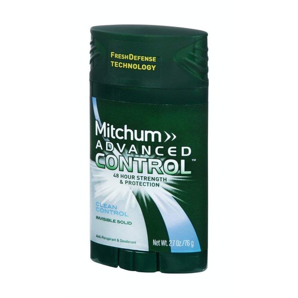 Mitchum Men Advanced Control, Clean Control Invisible Solid 2.7 oz (Pack of 6)