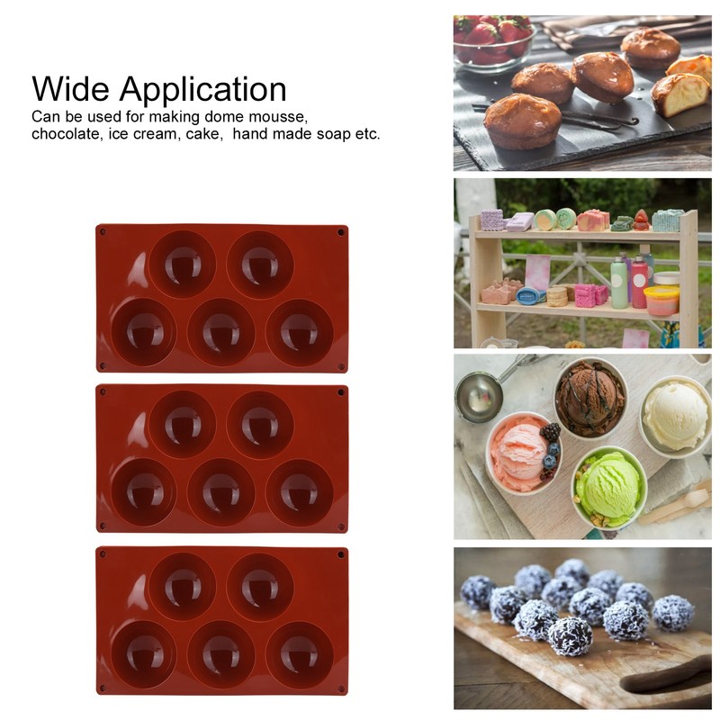 3PCS Semi Sphere Silicone Mold Baking Mold for DIY Making