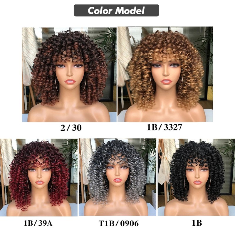 Short Curly Afro Wigs for Black Women Curly Wig with