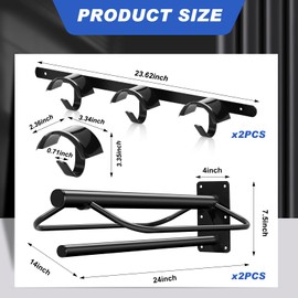 MorningRo 4 Pcs Saddle Rack Wall Mount with Pad Bar Horse Tack Bridle Hooks Detachable Saddle Stand Metal Horse Bridle Rack Hanger for Western English Harness Storage Stall Fence Barn Trailer Supply