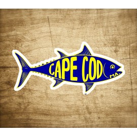 Cape Cod Massachusetts Tuna Fishing Fish Sticker Decal 3.75" x 1.75"
