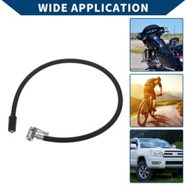 Hihaha Tyre Inflator Extension Hose Air Compressor Extension Hose Adapter Tyre Valve for Car Motorcycle Bicycle Durable Nylon 70 cm M6 x 1.0 16 mm OD Black