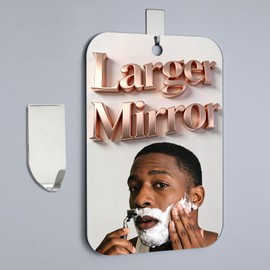 Shower Mirror Fogless for Shaving,(Small 6x4 Inch) Anti Fog Shaving Mirror Holder NO-Drilling, No Fog Free Waterproof,Small Wall Mounted Bathroom Accessories Camping Hanging with Hook
