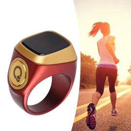 Smart Counter, Portable Finger Tally Counter with 0.49in Screen, Electronic Finger Counter with CNC, for App, Built in Rechargeable Battery, 20mm Size (Brown)