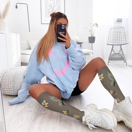 FuelMeFoot 6 Pairs of Compression Socks for Men and Women, Colourful Compression Socks, Support Stockings for Running, Sports, Flight, Travel, Cycling, 09-multi-6 pair