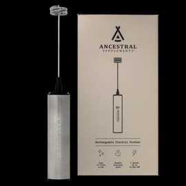 Ancestral Supplements Stainless Steel Electric Coffee Milk Frother USBC 2 Speeds