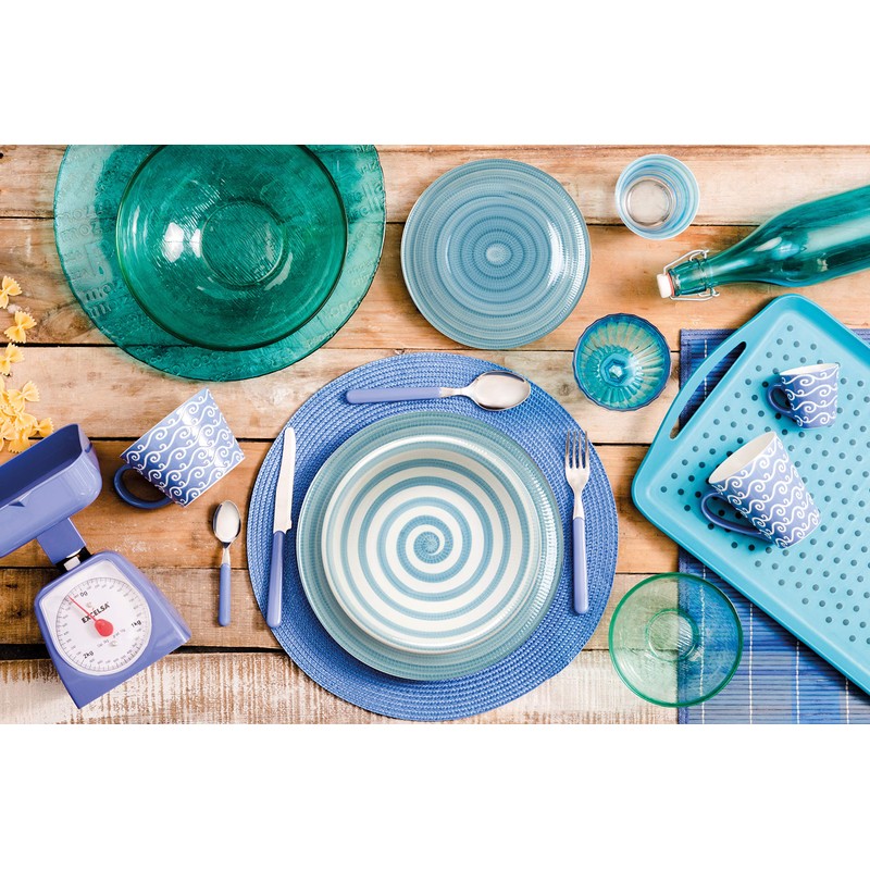 Excelsa Set Cucchiai in Acciaio Inox, Azzurro, 2 Pezzi