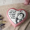 Sheepworld Plush cushion motif "Thinking" plush cushion in heart shape,