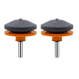 Lawn Mower Blade Sharpener 2Pcs Universal Grinder Wheel Stone Lawn Mower Blade Balancer Tool for Power Drill Hand Drill Orange