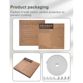 Arinbeb Foam Corner Protector Edge and Corner Guard, with 19 feet Length Foam Safety Bumpers, Baby Proofing Safety Table Corner Protectors (White)