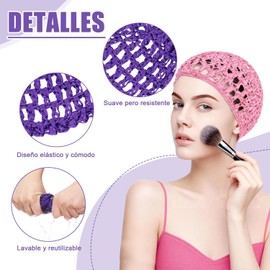 6 Piezas Red para Cabello Elástica, Tubi para Dormir, Tubi Hair Wrap, Cofias para Cabello Transpirables, Accesorios para Dormir, Yoga, Viajar