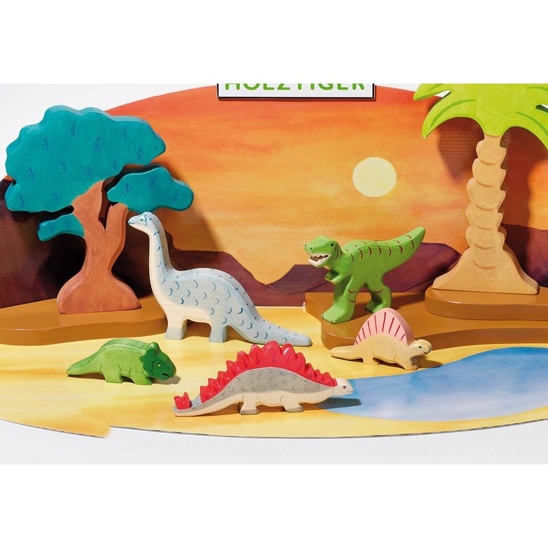 Holztiger Brontosaurus Wooden Figure
