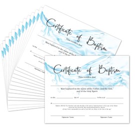 Baptism Certificates for Church, 25 Pcs Baby Dedication Certificates, Christening Recognition Gifts for Boys Girls, Baby Shower Baptism Party Supplies Decorations, 17