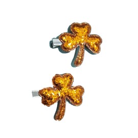 Green Shamrock Hair Clips Sequin Green Clover Hairpins Green Lucky Leaf Hairclips JHSP27 (Set-B3)
