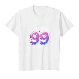 99 Years of Awesome Birthday Gift for Seniors T-Shirt, Youth, White