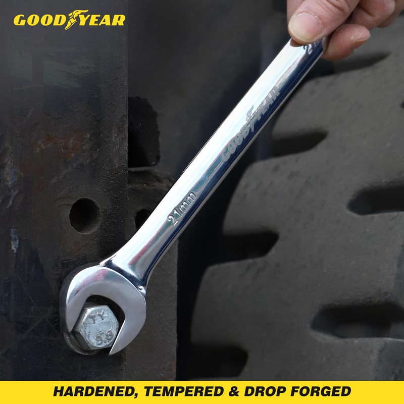 Goodyear 21mm Spanner-Chrome Vanadium Steel| Precision Engineered for Tightening and