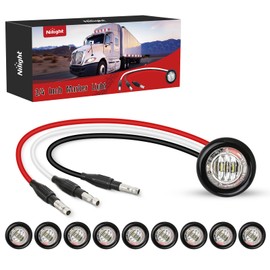 Nilight 3/4" Dual Color Marker Light 10PCS Red to White Brake Auxiliary Side Marker Clearance Indicator Bullet Lights 3 Plug IP68 Waterproof for Trailer Truck Pickup Camper RV ATV UTV Van Bus