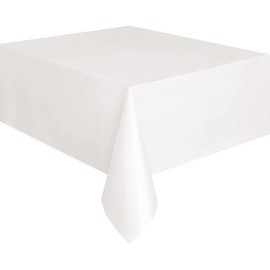 Unique UK Plastic Rectangular Short Fold Table Cover - 54” x 108” | White | 1 Pc., Compact