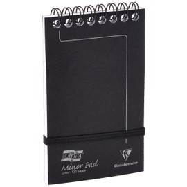 Clairefontaine Europa Minor Notepad Wirebound Elasticated Ruled 80 gsm 120 Pages, 127 x 76 mm, Black 3012Z , Pack 10