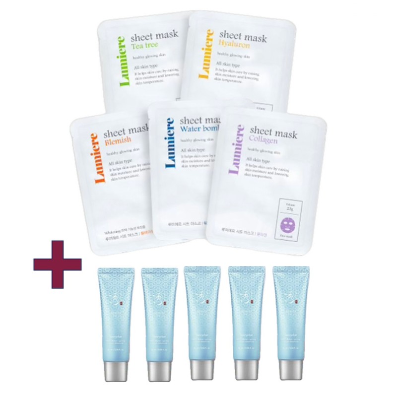 Lumiere Mask Pack 5 sheets + Sooryehan Hyobidam Moisture Cream