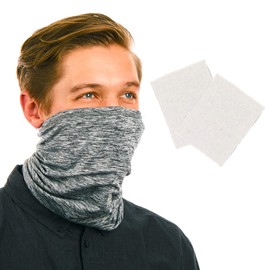 Squirrel Products Respi-Gaiter, 200+ gsm material plus cotton and non-woven fabric filter, Petite Size, 8inx15in, Black Heather Color