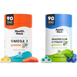 Health Hack Citrato de Magnesio en Gomitas + Omega 3 en Gomitas