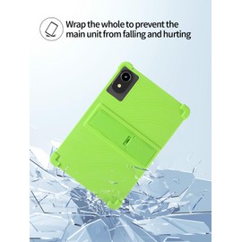 for ApoloMedia EP1095T 11" Tablet 2025 Android 15 Tablet Model Case,Soft Silicone Adjustable Stand Cover Lightweight Kids Friendly,Green.