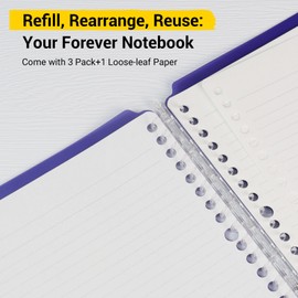 Kokuyo Campus Smart Ring Binders 3 Pack, B5 Notebook Binder +100 Sheet Refiller Paper, 25 Sheet Capacity, 26 Rings, Lemon Mix, Perfect for Work, Study & Journal, Japan Import