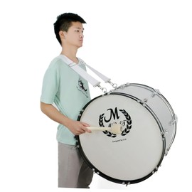 Mikinona Snare Drum Strap Marching Bass Drum Straps Marching Band Drum Sling Drum Shoulder Sling Bass Drum Belt Marching Drum Strap Snare Harness Adjustable Big Drum Nylon White