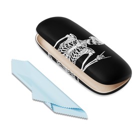 ZAXMEY Eyeglasses Case, Portable Hard Shell Protective Case For Glasses, Glass Case for Women and Men with Cleaning Cloth, Skeleton