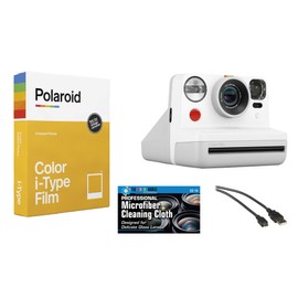 Polaroid Now i-Type Instant Film Camera (White) + Polaroid Color Film Bundle