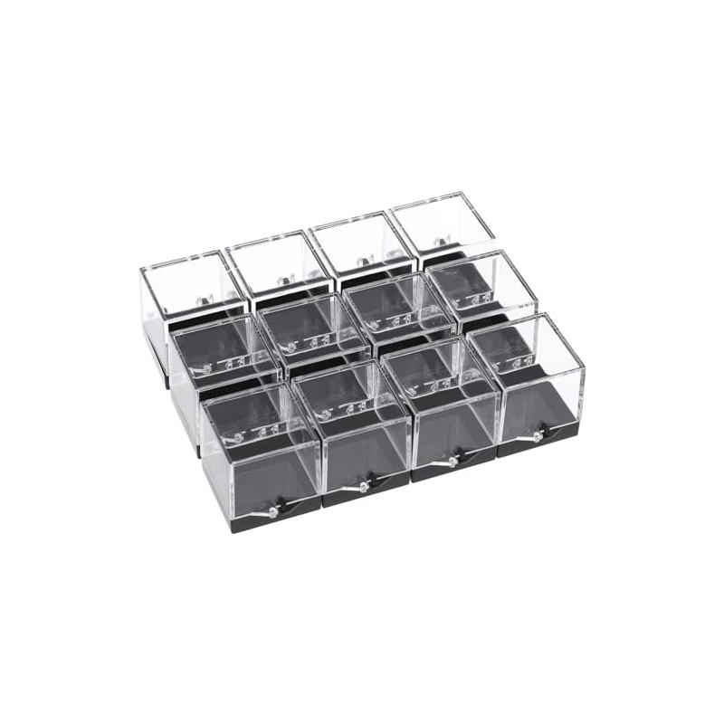 Zerodeko 12pcs Rock & Mineral Collection Box, Transparent Plastic Specimen