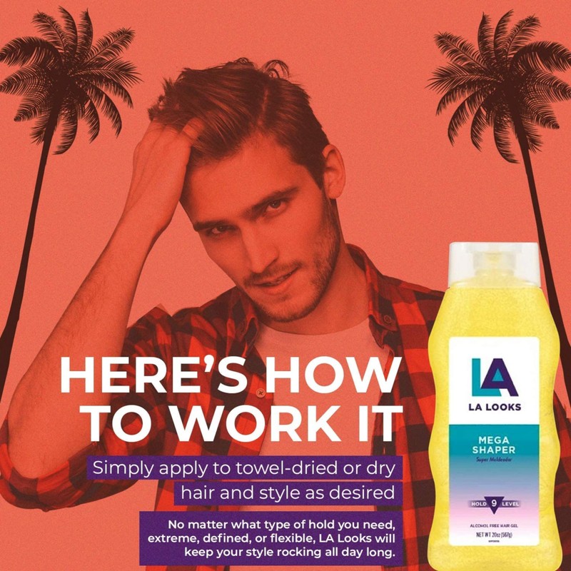 L.A. LOOKS Styling Gel Mega Mega Hold, 20 oz
