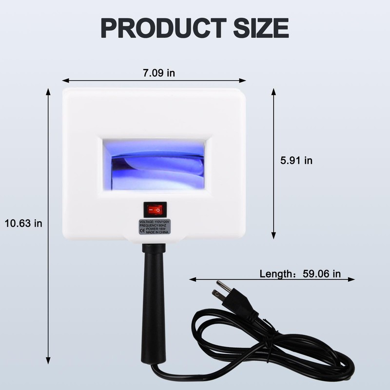 Woods Lamp Analyzer, Portable Detection Light with Black Shade Cloth,