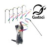 Gudaci Interactive cat Toy, cat Wand String, Colorful Fabric Ribbon