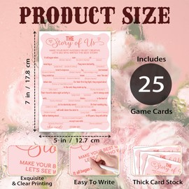 Bridal Shower Games for 25 Guests, Our Love Story Bridal Shower Game Cards, Funny Wedding Games for Rehearsal Dinner, Cocktail Hour, Couples Wedding Bachelorette Engagement Party Supplies-A28
