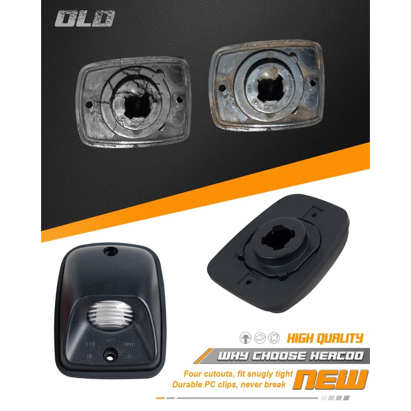 HERCOO LED License Plate Light Lens Housing Tag Lamp Socket